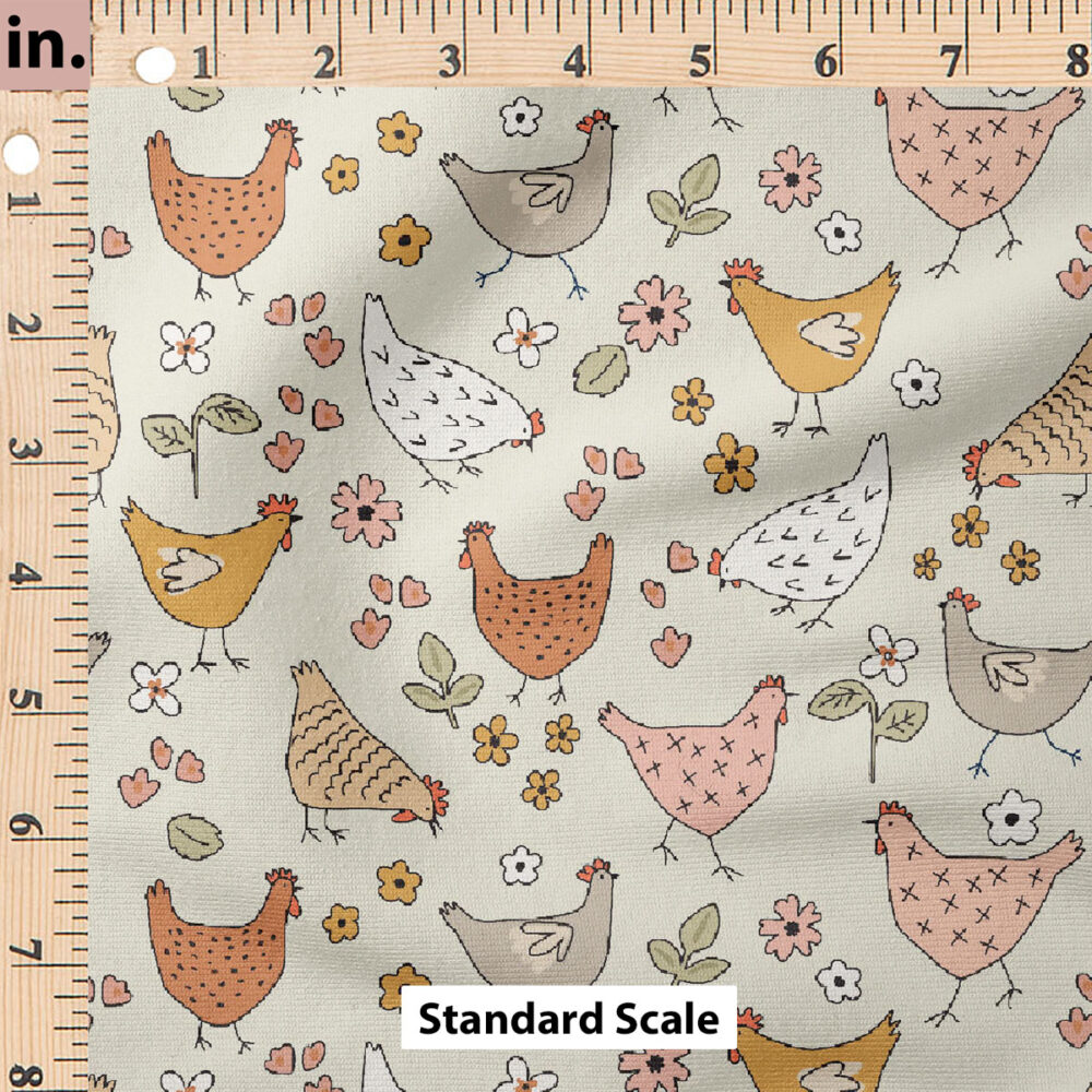 Ruler Scale for Chickens and Flowers (Earthy) by Hey Cute Design